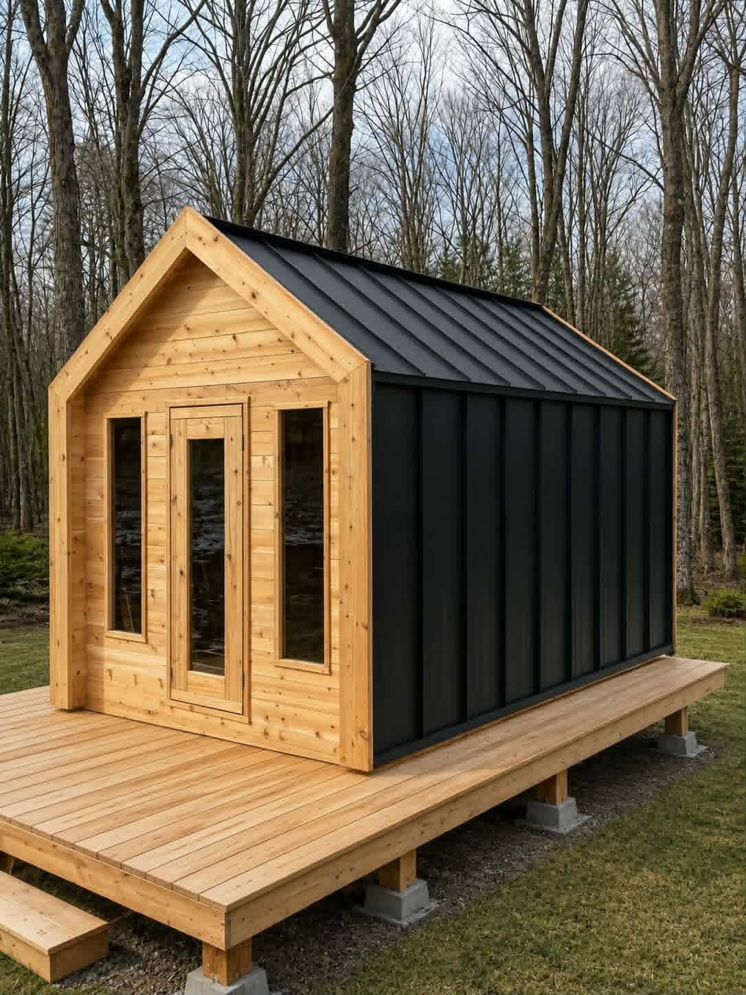 8x8+4' Tin Wrap Cabin